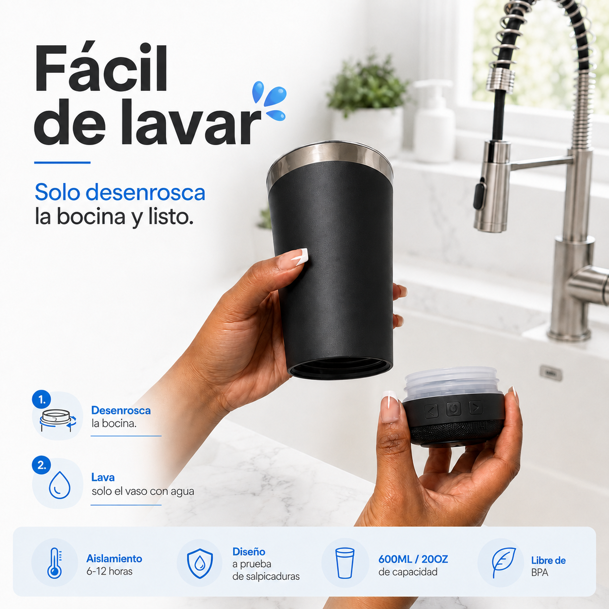 Cupsy™ Termo + Bocina Bluetooth
