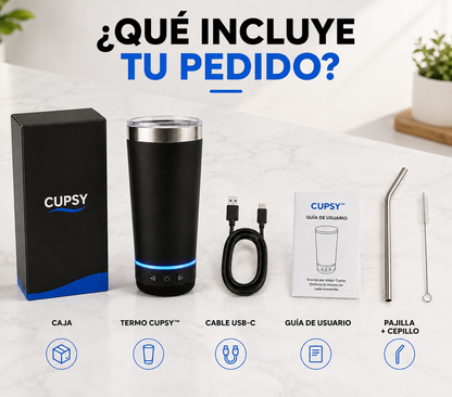 Cupsy™ Termo + Bocina Bluetooth